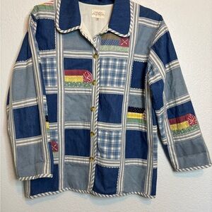 Vintage Susan Bristol Quilted Patchwork Button-Up Jacket Cottagecore XL EUC